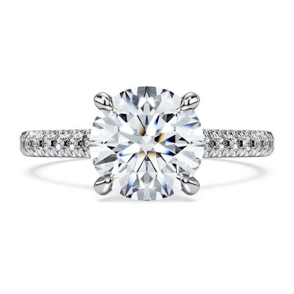Eternity solitaire ring, Lab-grown diamonds 2.2 ct tw, Round shape, 18K white gold - Swarovski, 5697782