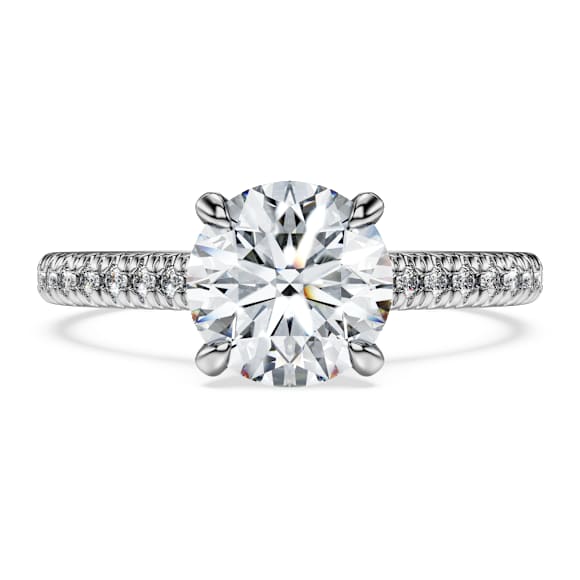 Eternity solitaire ring, Lab-grown diamonds 1.7 ct tw, Round shape, 18K white gold - Swarovski, 5697795