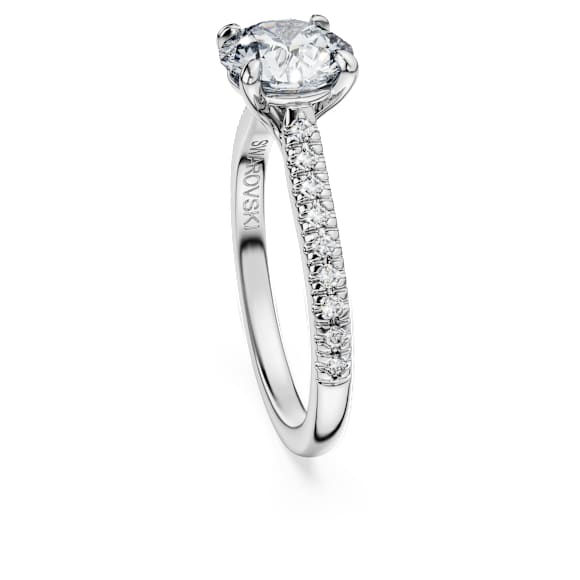 Eternity solitaire ring, Lab-grown diamonds 1.7 ct tw, Round shape, 18K white gold - Swarovski, 5697795