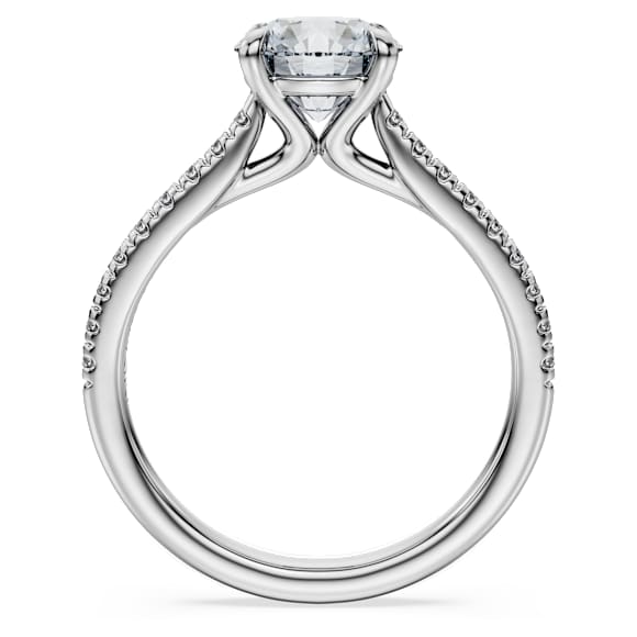 Eternity solitaire ring, Lab-grown diamonds 1.7 ct tw, Round shape, 18K white gold - Swarovski, 5697795