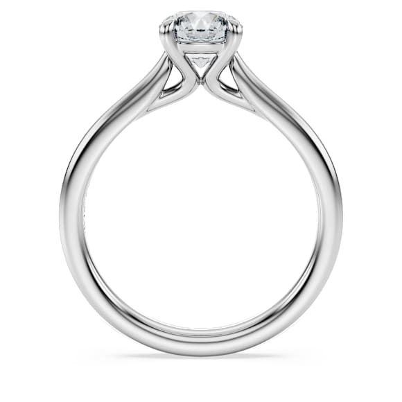Eternity solitaire ring, Lab-grown diamonds 1 ct tw, Round shape, 18K white gold - Swarovski, 5697796