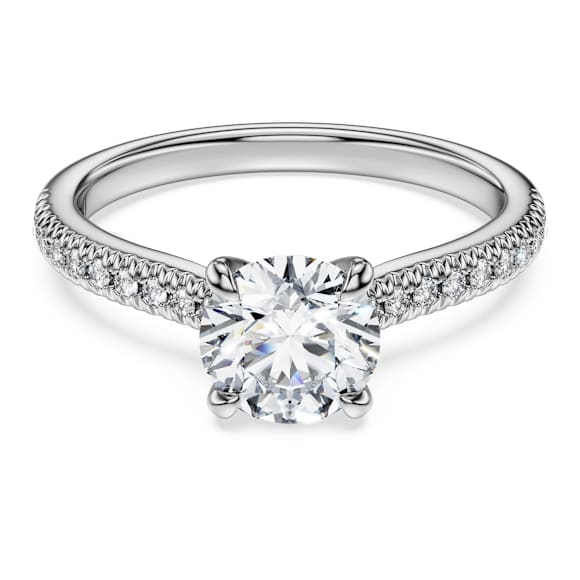 Eternity solitaire ring, Lab-grown diamonds 1.2 ct tw, Round shape, 18K white gold - Swarovski, 5697805