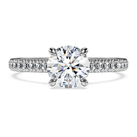 Eternity solitaire ring, Lab-grown diamonds 1.2 ct tw, Round shape, 18K white gold - Swarovski, 5697805