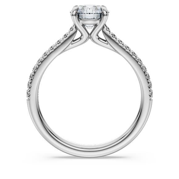 Eternity solitaire ring, Lab-grown diamonds 1.2 ct tw, Round shape, 18K white gold - Swarovski, 5697805