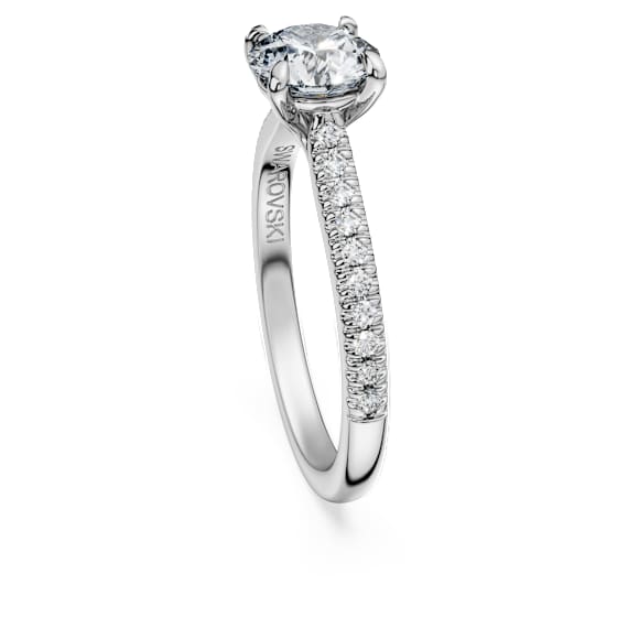 Inel solitaire Eternity, Diamante create în laborator 1.2 ct tw, Formă rotundă, Aur alb 18K - Swarovski, 5697807