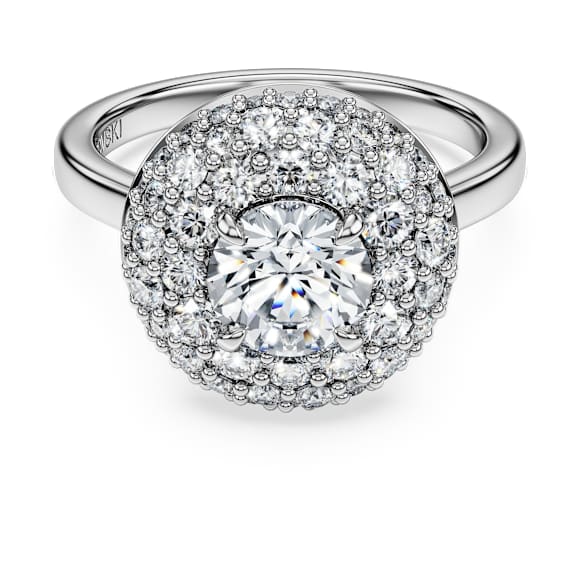 Eternity ハローソリテールリング, ラボラトリー・グロウン・ダイヤモンド 2 ct tw, ラウンドシェイプ, 18Kホワイトゴールド - Swarovski, 5697811