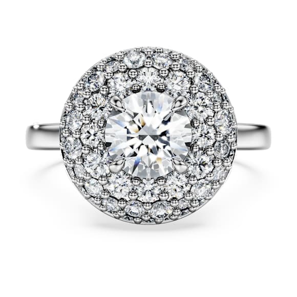 Eternity ハローソリテールリング, ラボラトリー・グロウン・ダイヤモンド 2 ct tw, ラウンドシェイプ, 18Kホワイトゴールド - Swarovski, 5697811