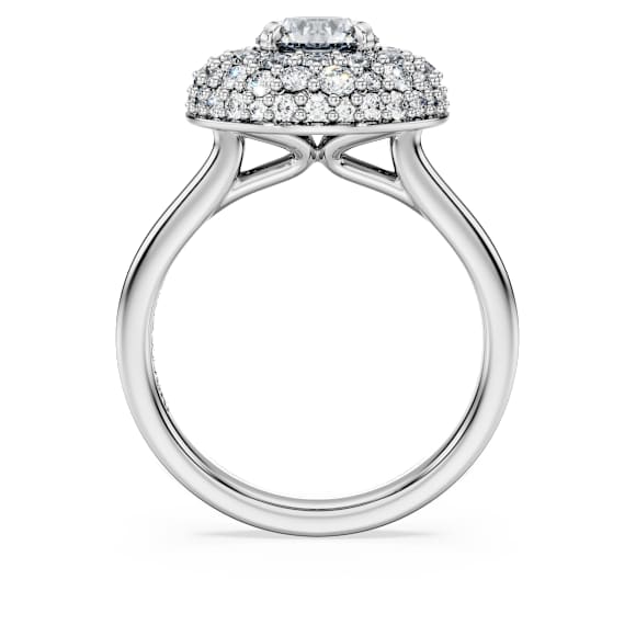 Eternity ハローソリテールリング, ラボラトリー・グロウン・ダイヤモンド 2 ct tw, ラウンドシェイプ, 18Kホワイトゴールド - Swarovski, 5697811