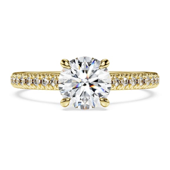 Inel solitaire Eternity, Diamante create în laborator 1.2 ct tw, Formă rotundă, Aur galben 18K - Swarovski, 5697867