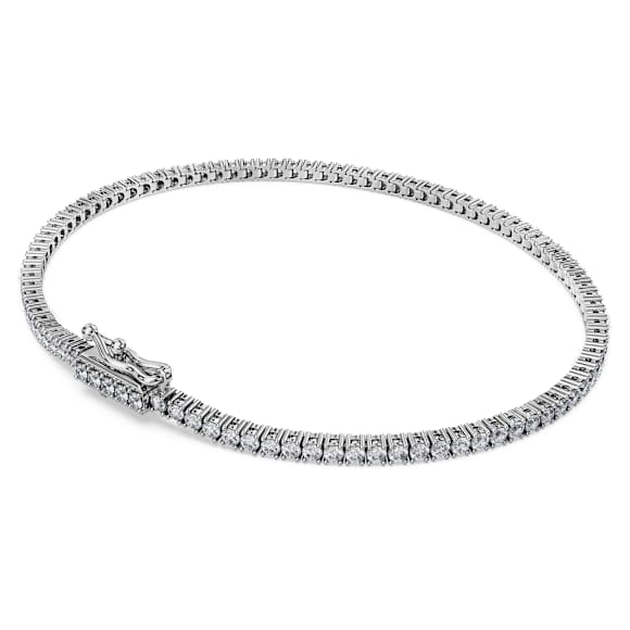 Eternity Tennis 手鏈, 總重 1.5 克拉培育鑽石, 圓形, 18K 金（白色) - Swarovski, 5697872