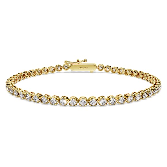 Pulseira Eternity Tennis, Diamantes criados em laboratório 2.5 ct tw, Modelo redondo, Ouro amarelo de 18 quilates - Swarovski, 5697902