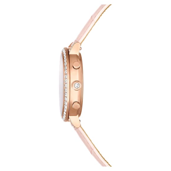 Matrix Tennis Chrono นาฬิกา, Swiss Made, สายหนัง, ชมพู, เคลือบโทนสีโรสโกลด์ - Swarovski, 5698300