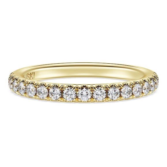 Eternity band ring, Lab-grown diamonds 0.4 ct tw, Round shape, 14K yellow gold - Swarovski, 5698339