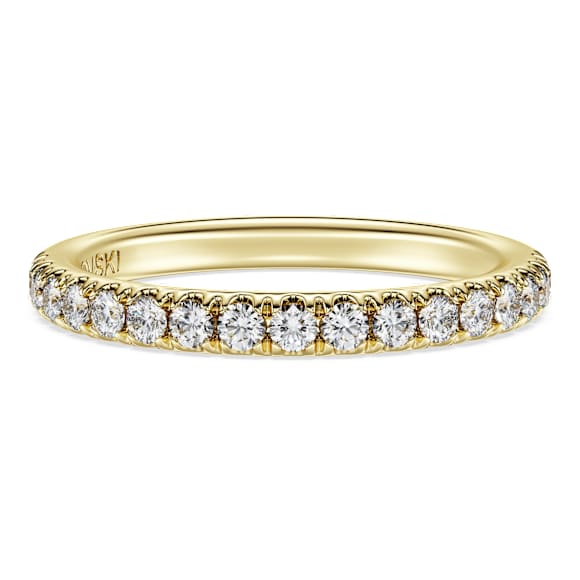 Eternity band ring, Lab-grown diamonds 0.4 ct tw, Round shape, 14K yellow gold - Swarovski, 5698342