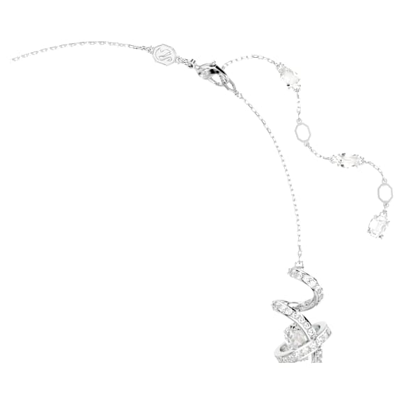 Hyperbola necklace, Mixed cuts, White, Rhodium plated - Swarovski, 5698546