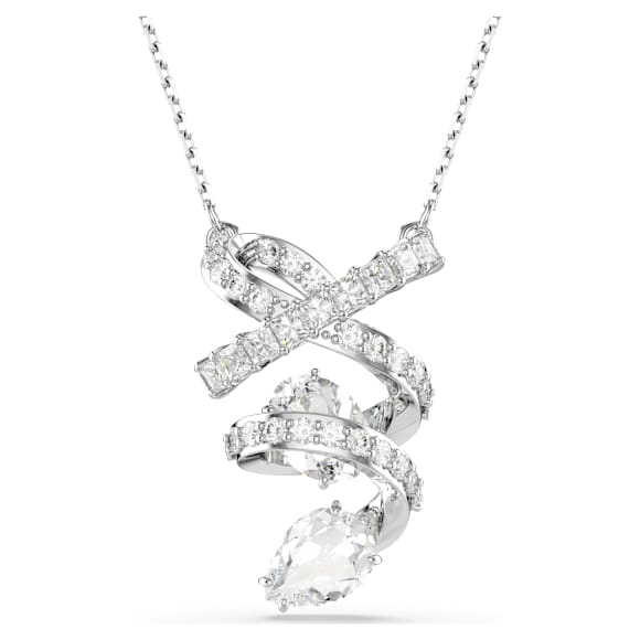 Hyperbola pendant, Mixed cuts, White, Rhodium plated - Swarovski, 5698547