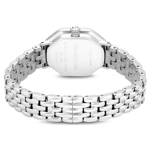 Dextera Octagon watch, Swiss Made, Metal bracelet, Silver Tone, Stainless steel - Swarovski, 5698690