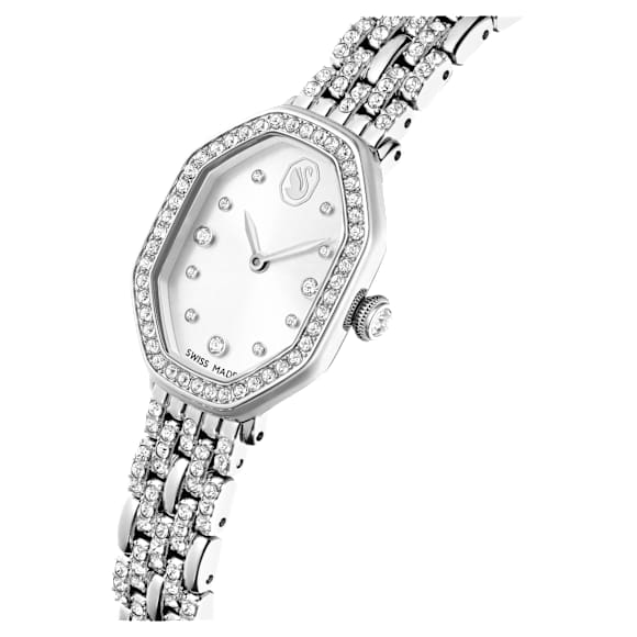 Dextera Octagon watch, Swiss Made, Metal bracelet, Silver Tone, Stainless steel - Swarovski, 5698690