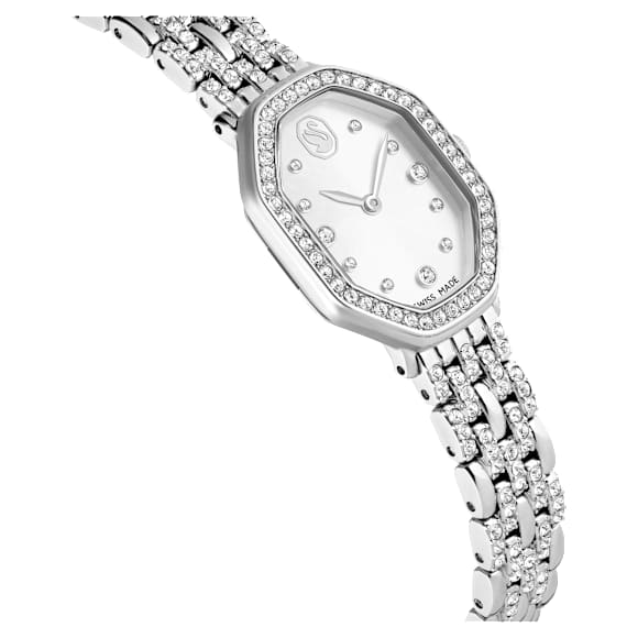 Dextera Octagon watch, Swiss Made, Metal bracelet, Silver Tone, Stainless steel - Swarovski, 5698690