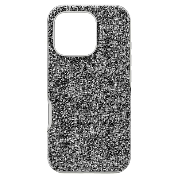 High smartphone case, iPhone® 16 Pro, Silver tone - Swarovski, 5698778