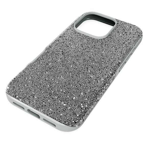 High smartphone case, iPhone® 16 Pro, Silver tone | Swarovski