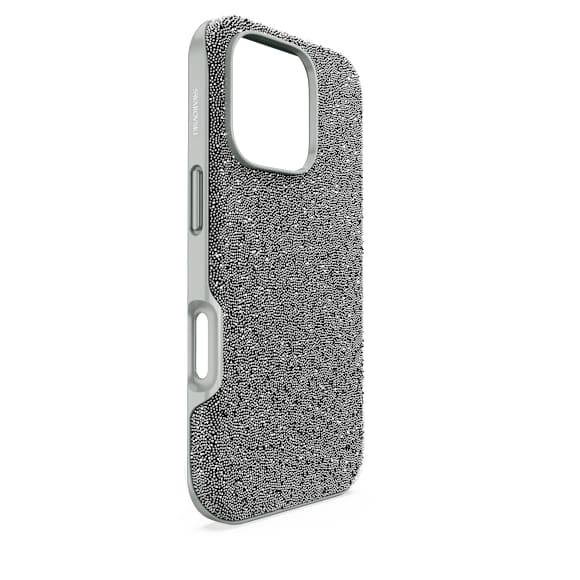 High smartphone case, iPhone® 16 Pro, Silver tone - Swarovski, 5698778