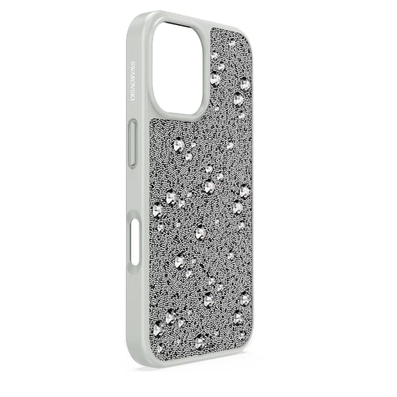 High smartphone case, Scattered design, iPhone® 16, Silver tone - Swarovski, 5698782