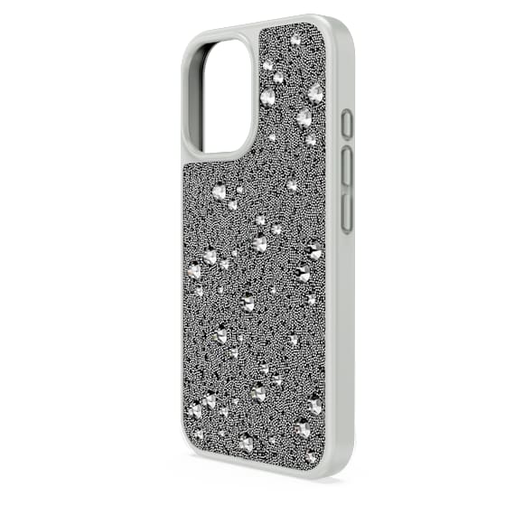 High smartphone case, Scattered design, iPhone® 16, Silver Tone - Swarovski, 5698782