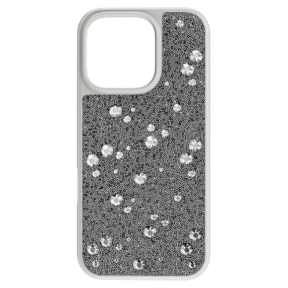 High smartphone case, Scattered design, iPhone® 16 Pro, Silver tone - Swarovski, 5698783