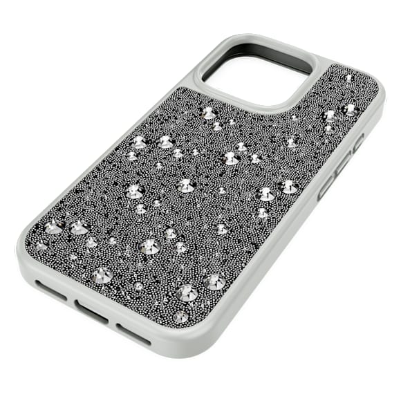 High smartphone case, Scattered design, iPhone® 16 Pro, Silver tone - Swarovski, 5698783