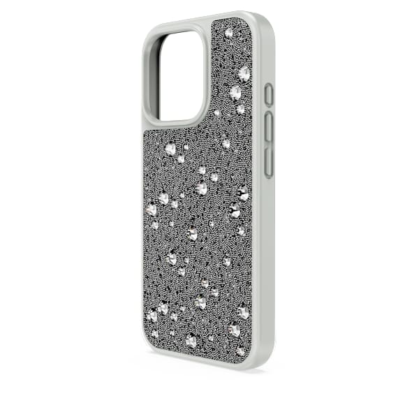 High smartphone case, Scattered design, iPhone® 16 Pro, Silver tone - Swarovski, 5698783