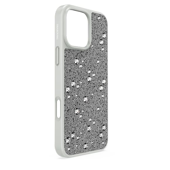 High smartphone case, Scattered design, iPhone® 16 Pro Max, Silver Tone - Swarovski, 5698784