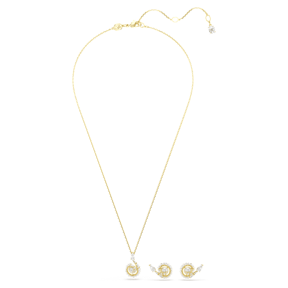 Snake 套裝, 水晶珍珠, 混合式切割, 蛇年, 白色, 鍍金（金色飾面） - Swarovski, 5698886
