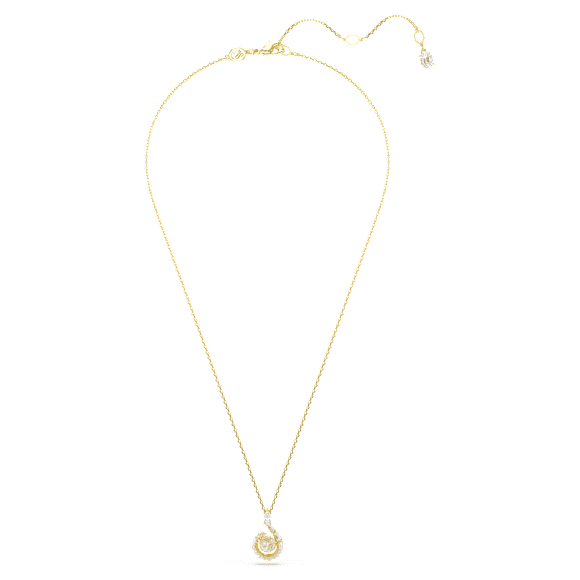 Snake 链坠, 仿水晶珍珠, 混合切割, 蛇年, 白色, 镀金色调 - Swarovski, 5698887