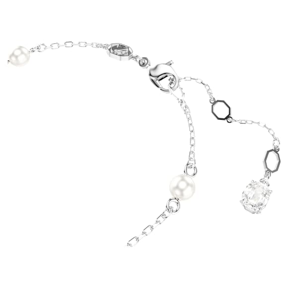 Snake bracelet, Crystal pearl, Mixed cuts, Year of the Snake, White, Rhodium plated - Swarovski, 5698889