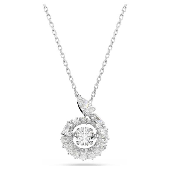 Snake pendant, Mixed cuts, Year of the Snake, White, Rhodium plated - Swarovski, 5698890