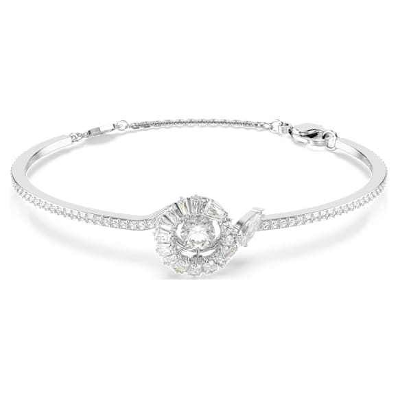 Snake bracelet, Mixed cuts, Year of the Snake, White, Rhodium plated - Swarovski, 5698892