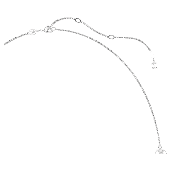 Μακρύ κολιέ Snake, Crystal pearl, Μείξη κοπών, Έτος του Φιδιού, Λευκό, Επιμετάλλωση ροδίου - Swarovski, 5698893