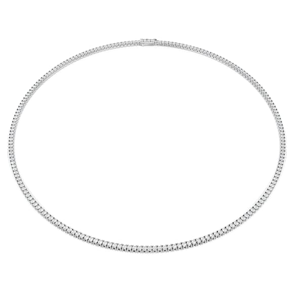 Eternity Tennis necklace, Lab-grown diamonds 7 ct tw, Round shape, 14K white gold - Swarovski, 5699023