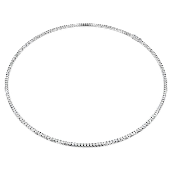 Eternity Tennis necklace, Lab-grown diamonds 7 ct tw, Round shape, 14K white gold - Swarovski, 5699024