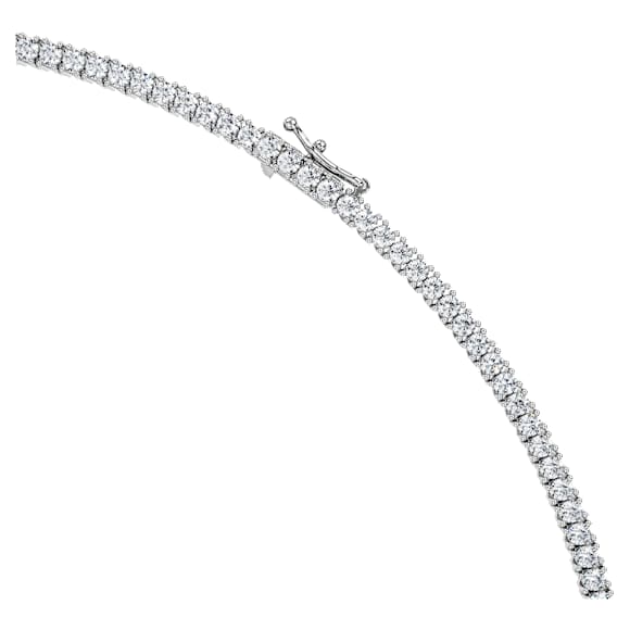 Eternity Tennis necklace, Lab-grown diamonds 7 ct tw, Round shape, 14K white gold - Swarovski, 5699024