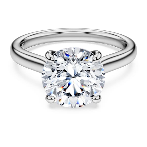 Eternity solitaire ring, Lab-grown diamonds 3 ct tw, Round shape, 14K white gold - Swarovski, 5699030