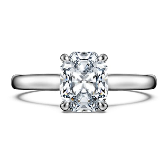 Eternity solitaire ring, Lab-grown diamonds 1.0 ct tw, Octagon shape, 14K white gold - Swarovski, 5699037