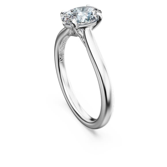 Eternity solitaire ring, Lab-grown diamonds 1 ct tw, Oval shape, 14K white gold - Swarovski, 5699045