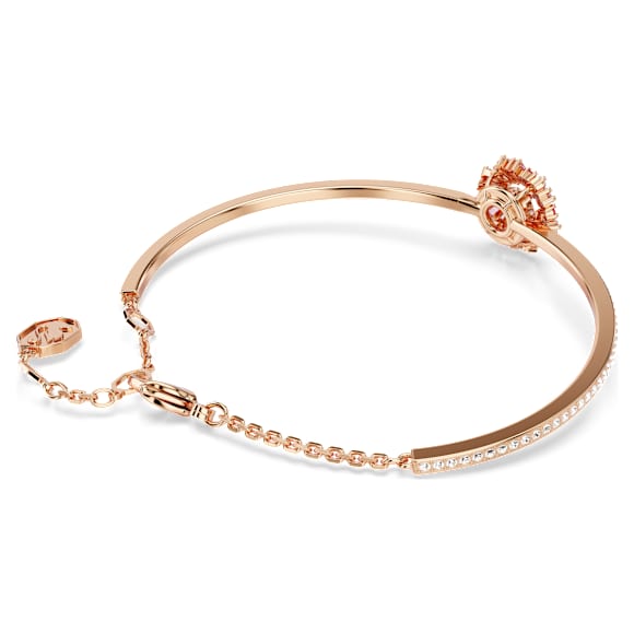 Idyllia bangle, Mixed cuts, Flower, Pink, Rose gold-tone plated - Swarovski, 5699082