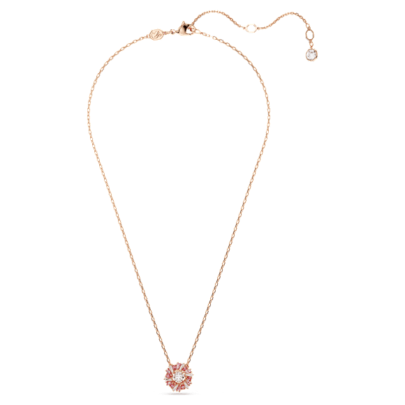 Idyllia 펜던트, 믹스 컷, 꽃, 핑크, 로즈골드 톤 플래팅 - Swarovski, 5699086