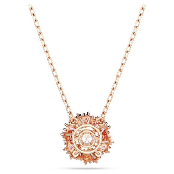 Idyllia 链坠, 混合切割, 花朵, 粉红色, 镀玫瑰金色调 - Swarovski, 5699086