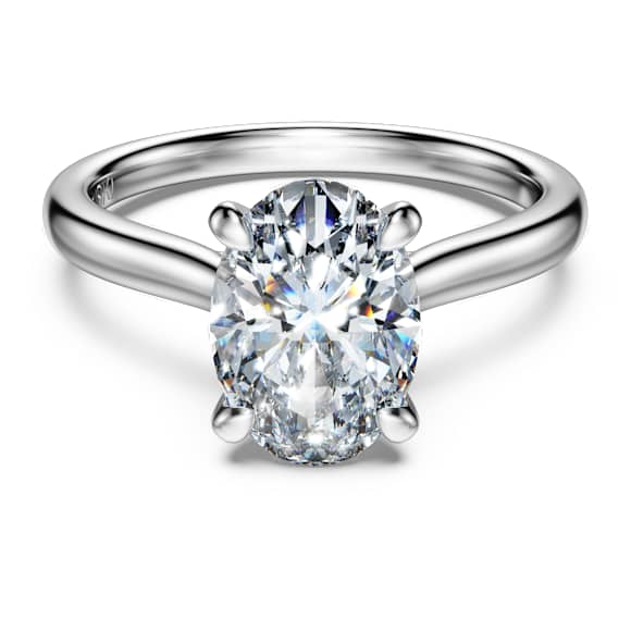Eternity solitaire ring, Lab-grown diamonds 2 ct tw, Oval cut, 14K white gold - Swarovski, 5699120