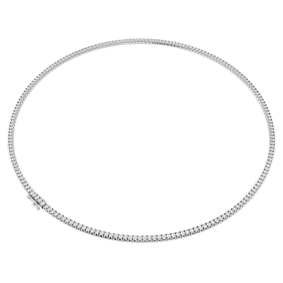 Eternity Tennis necklace, Lab-grown diamonds 7 ct tw, Round shape, 18K white gold - Swarovski, 5699133