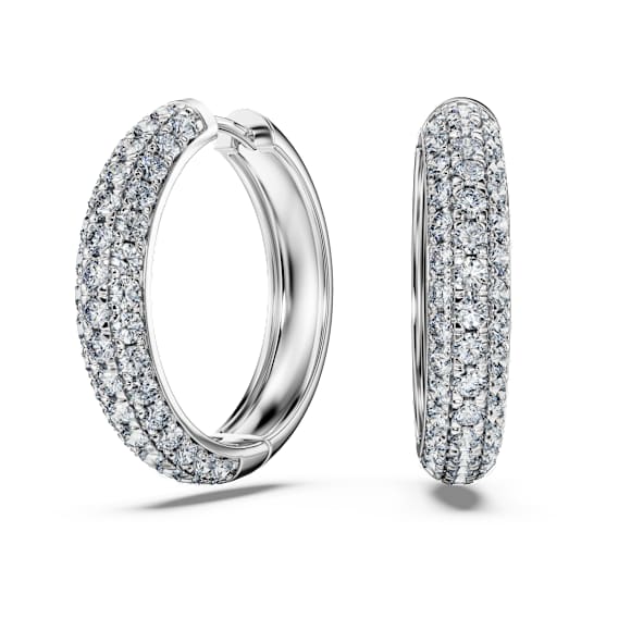 Eternity Kreolen, Im Labor gezüchtete Diamanten 2 ct tw, Runde Form, 18K Weißgold - Swarovski, 5699134
